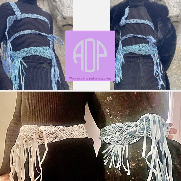 Cinturones extra largos de macrame con opción bufanda.